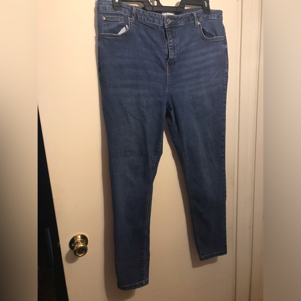 Denim & Co Classic Women's Blue Denim Ankle Jeans Size 16